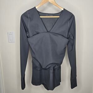 LALABU Womens Gray Long Sleeve Baby Carrying Top Size M